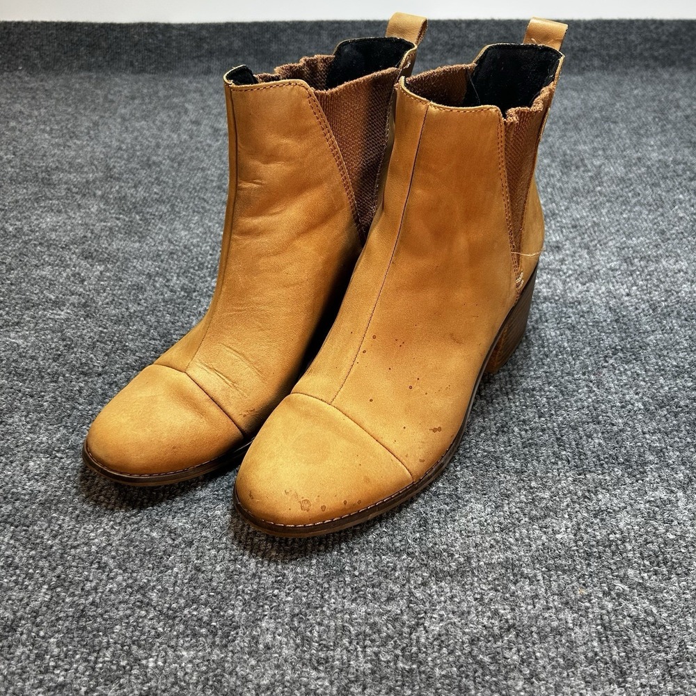 TOMS Tan Women's Boots Booties Wedge Heel US 8